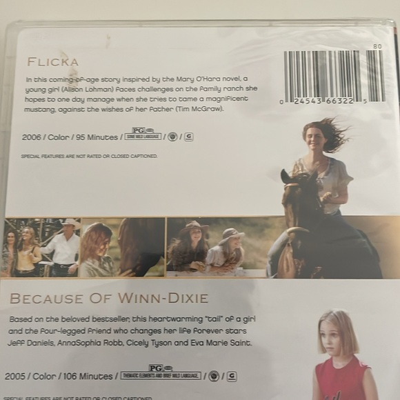 2-Disc DVD Movies- Flicka & Because of Winn-Dixie- New - Picture 5 of 8